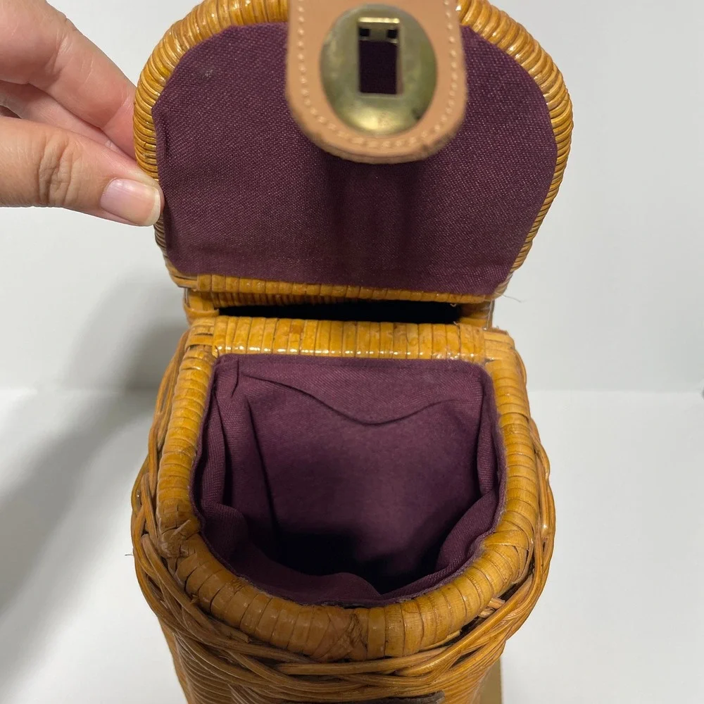 New Picnic Time Bacchus Wicker Wine Picnic Basket Set Insulated Shoulder Bag